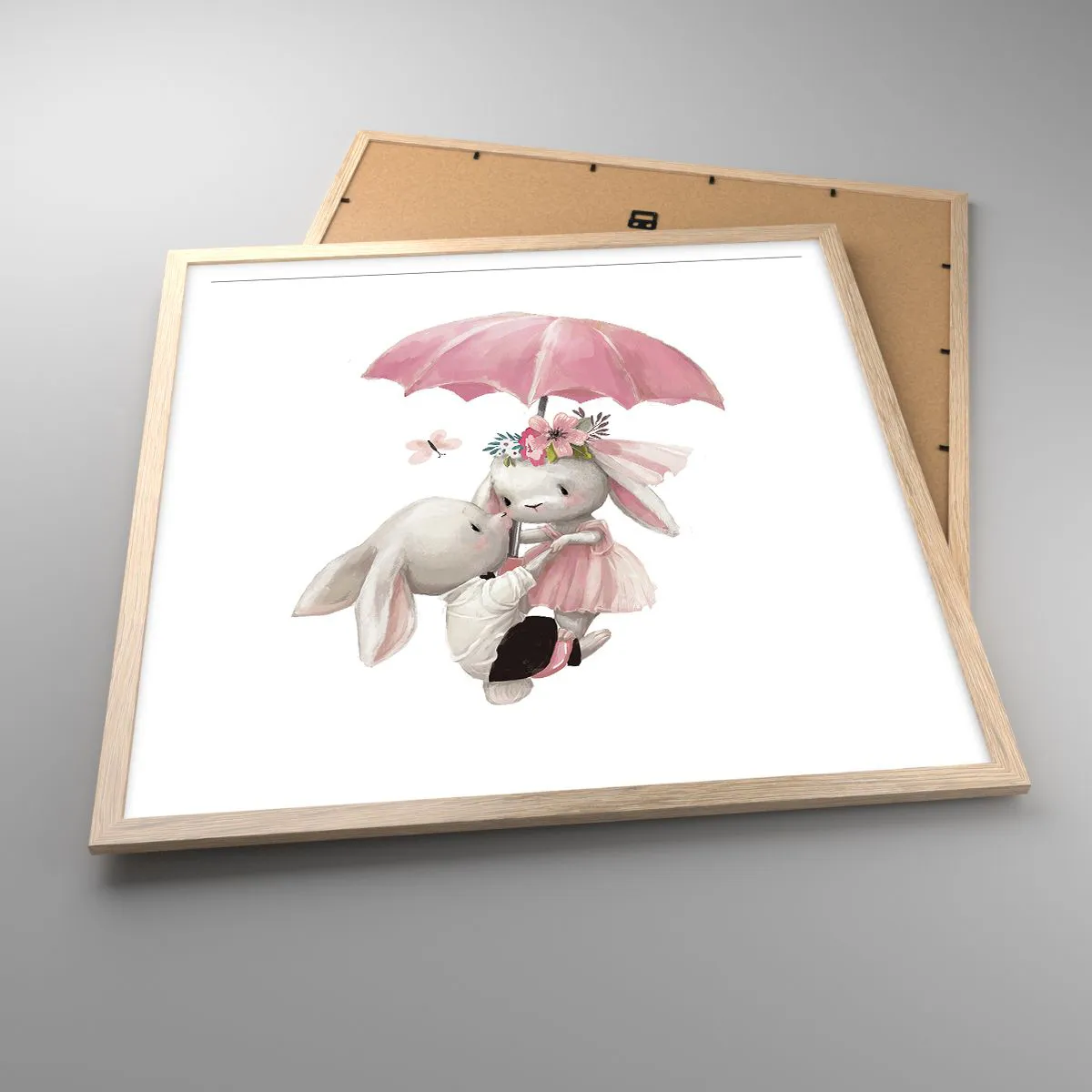 Affisch i ram av ljusek - Det är just kärlek - 60x60 cm