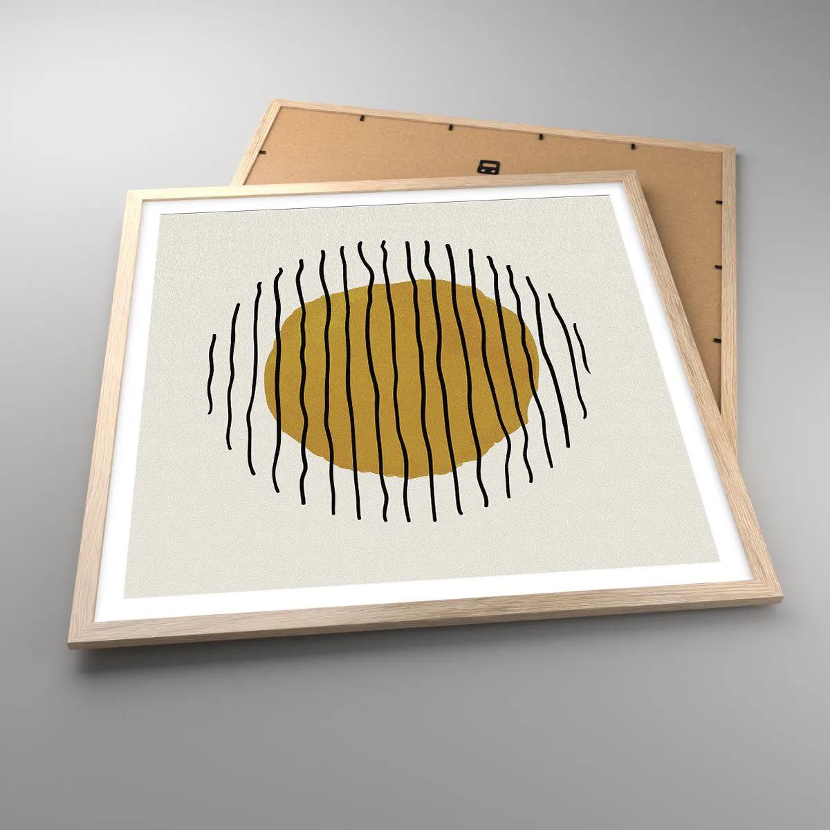 Pôster com moldura de carvalho claro - Abstração a tremer com o calor - 60x60 cm