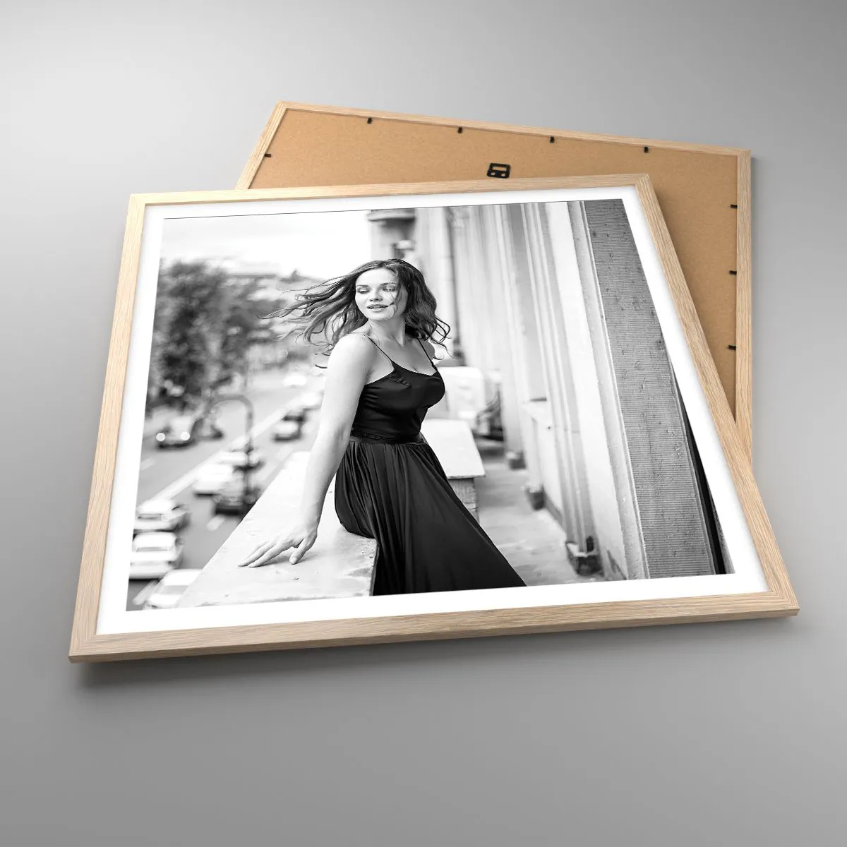 Poster in einem Rahmen aus heller Eiche - Bestimmt ein Pariser - 60x60 cm