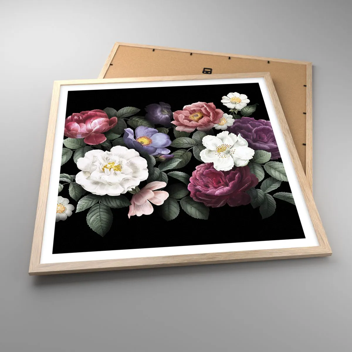 Plakát v rámu světlý dub - Z anglické zahrady - 60x60 cm