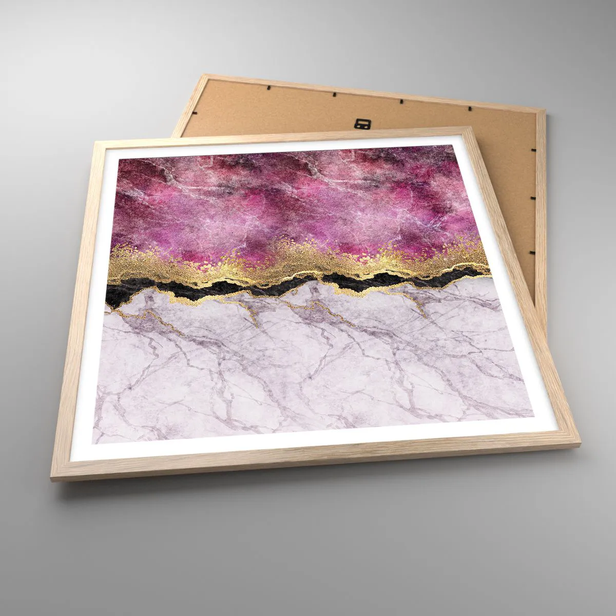 Póster en marco roble claro - En la frontera - 60x60 cm