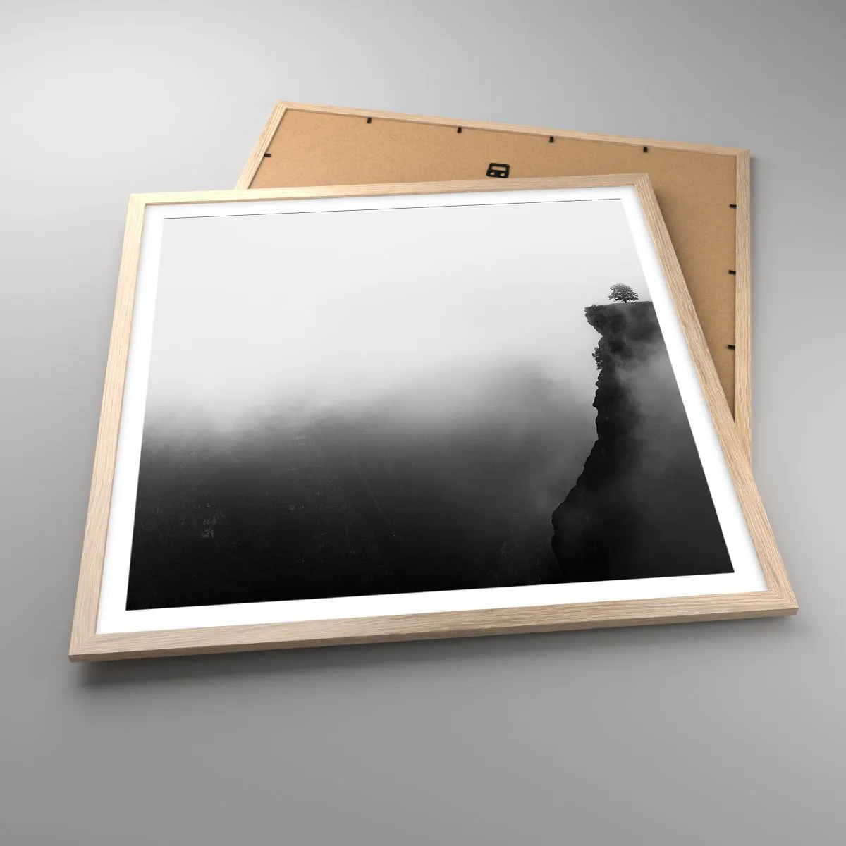 Plagát v ráme zo svetlého duba - Na okraji sveta - 60x60 cm