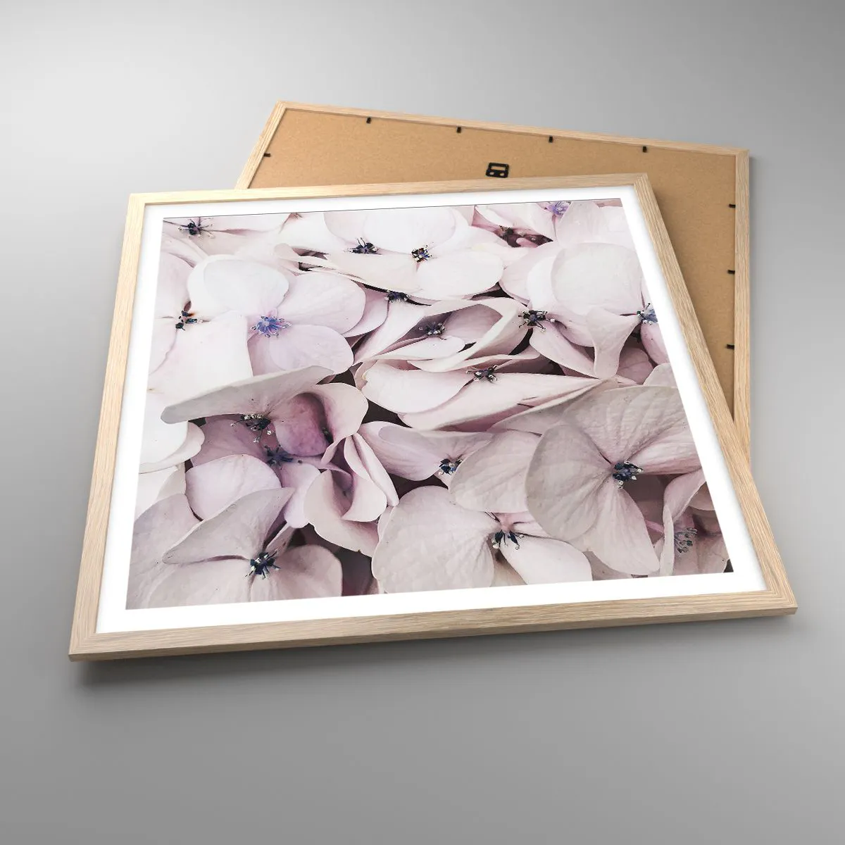 Poster în ramă de stejar deschis - Într-un potop de flori - 60x60 cm