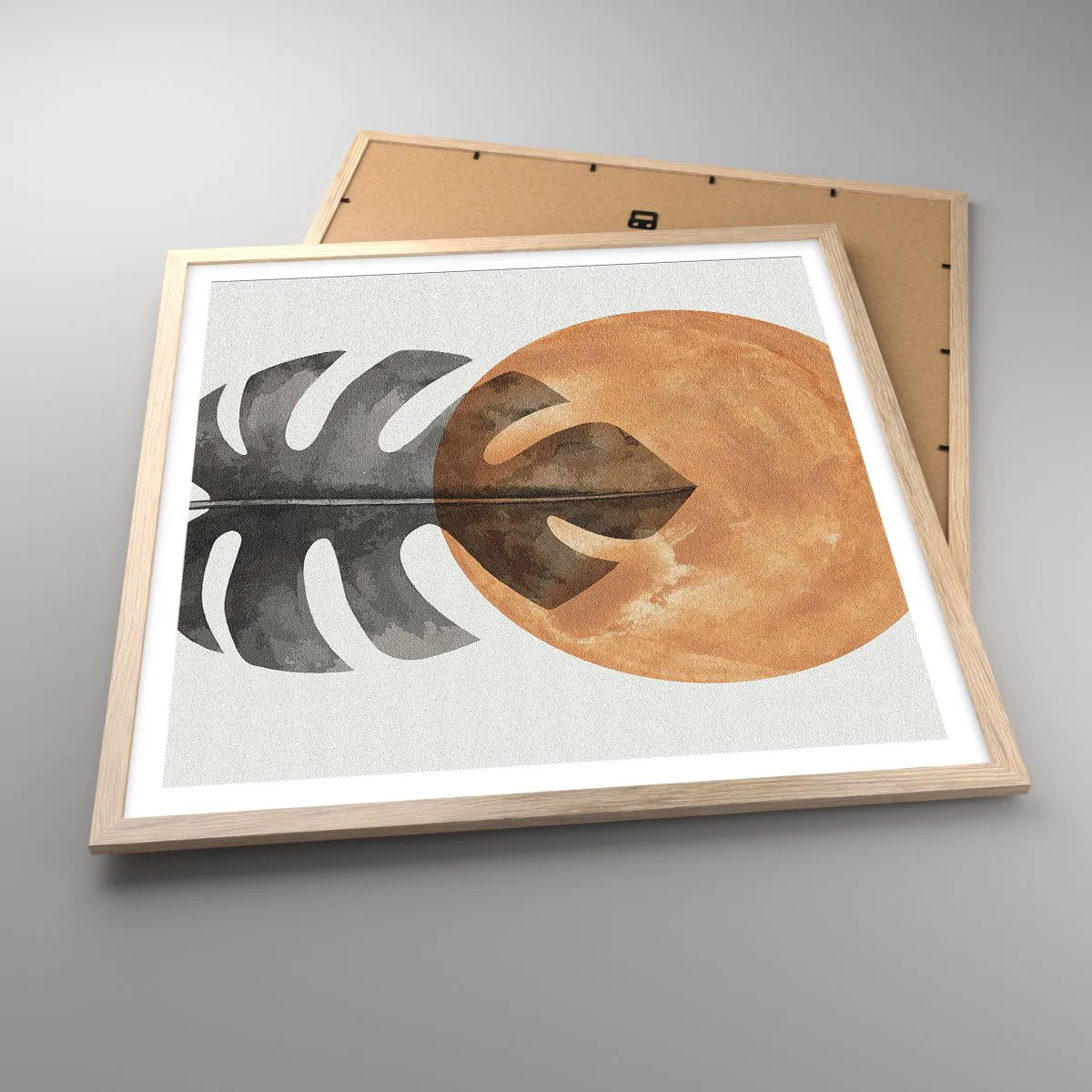 Een poster in een licht eiken lijst - Altijd de zon - 60x60 cm