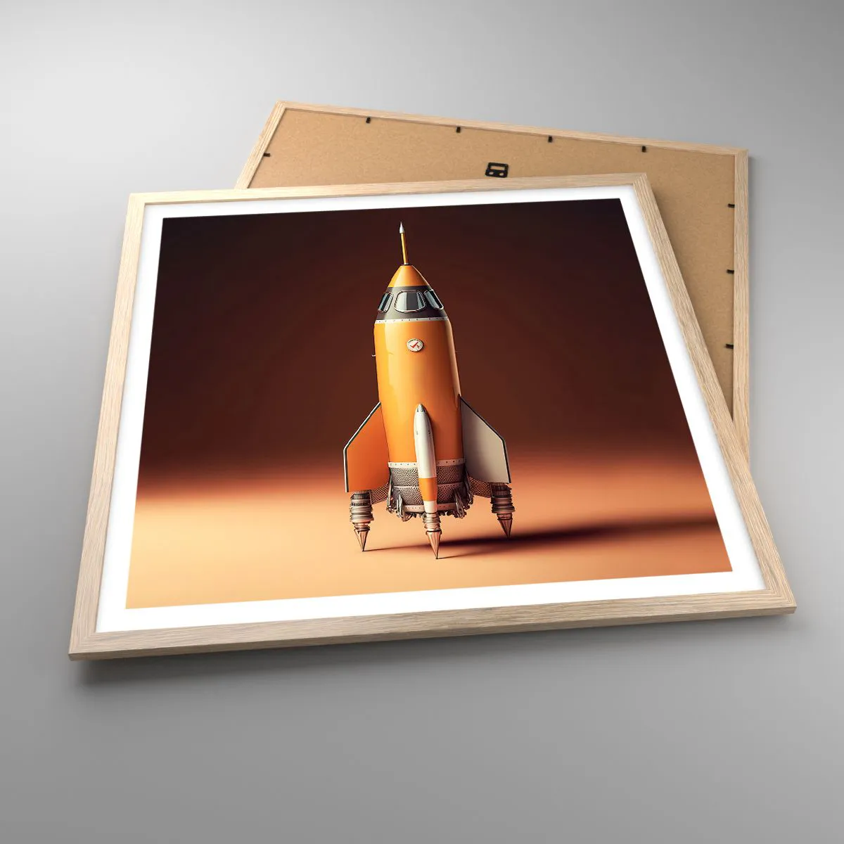 Affiche dans un chêne clair - Poster - Ça commence par un rêve - 60x60 cm