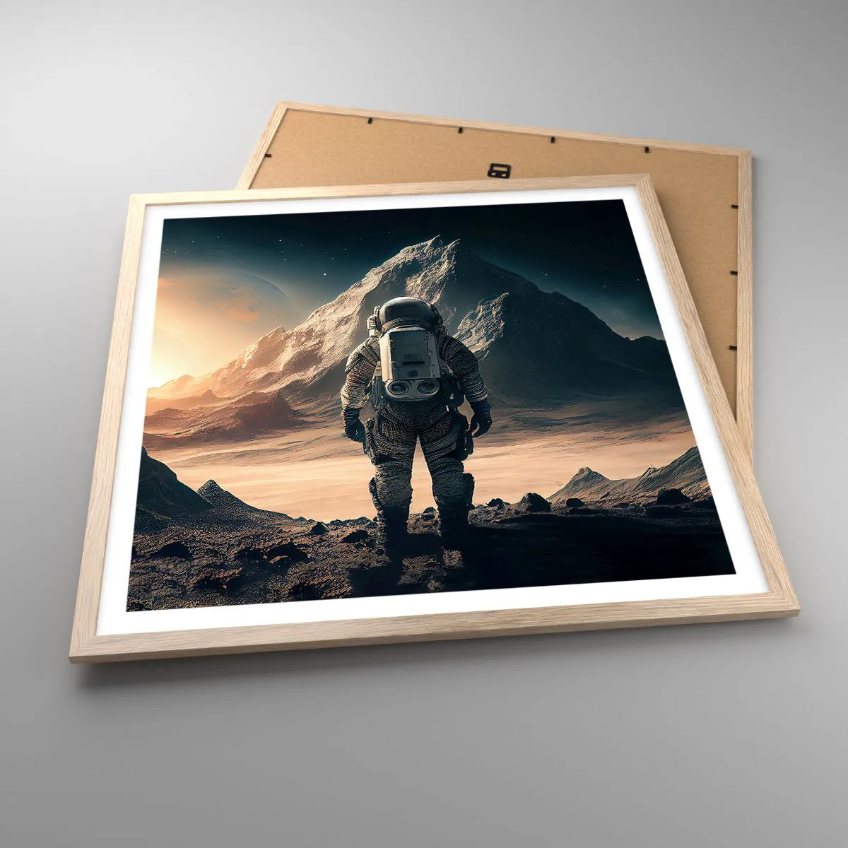 Poster in light oak frame - New Challenge - 60x60 cm