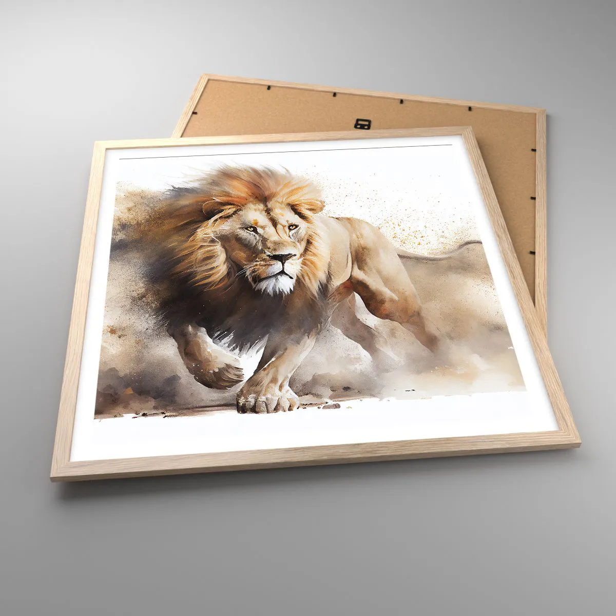 Poszter világos tölgy keretben - A király elindult - 60x60 cm