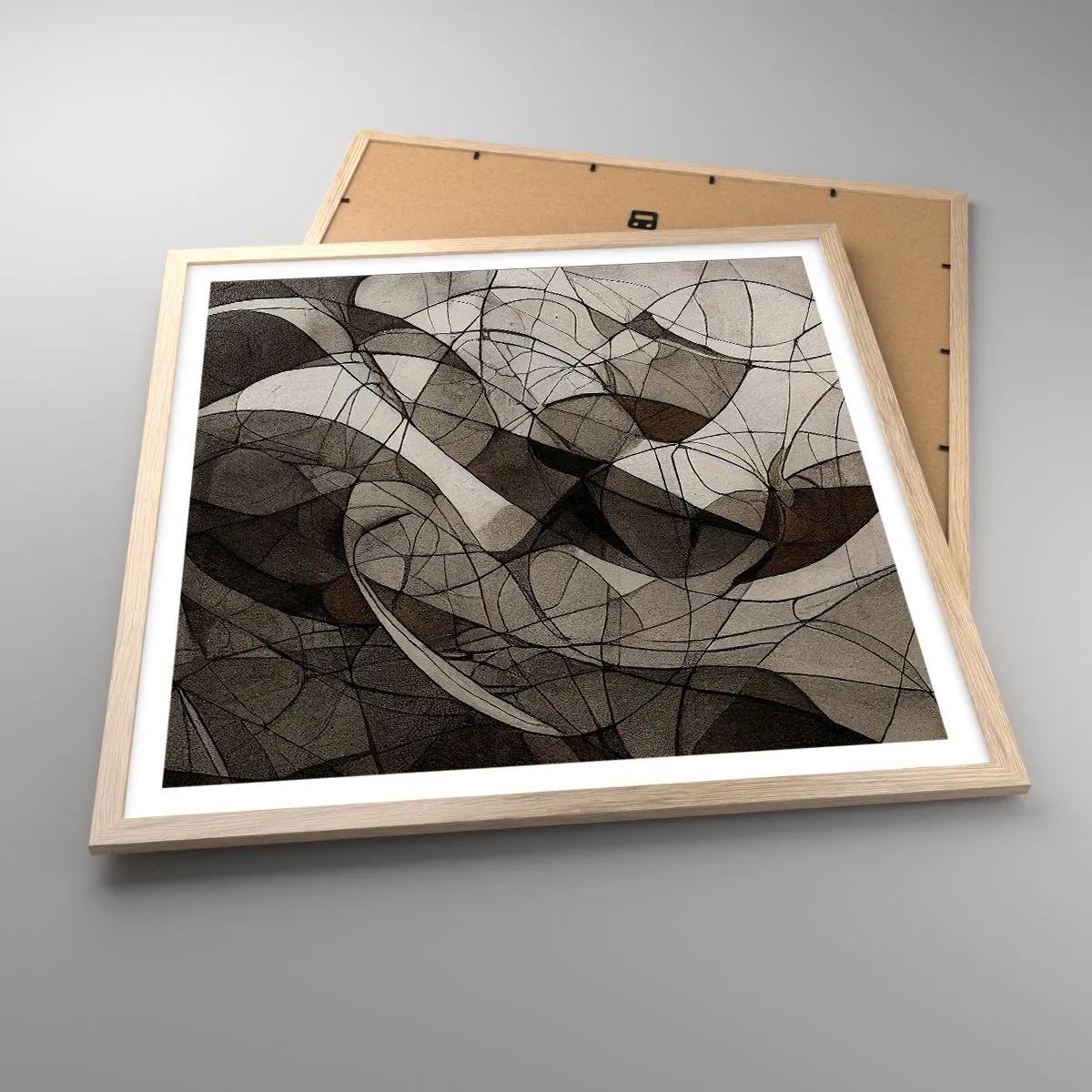 Plagát v ráme zo svetlého duba - Obeh farieb Zeme - 60x60 cm