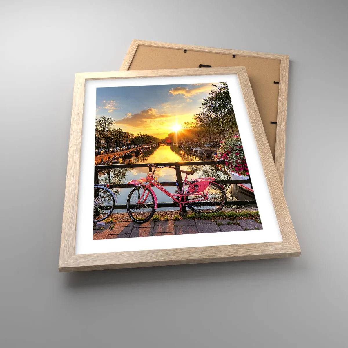 Poster in light oak frame - Spring Morning in Amsterdam - 30x40 cm