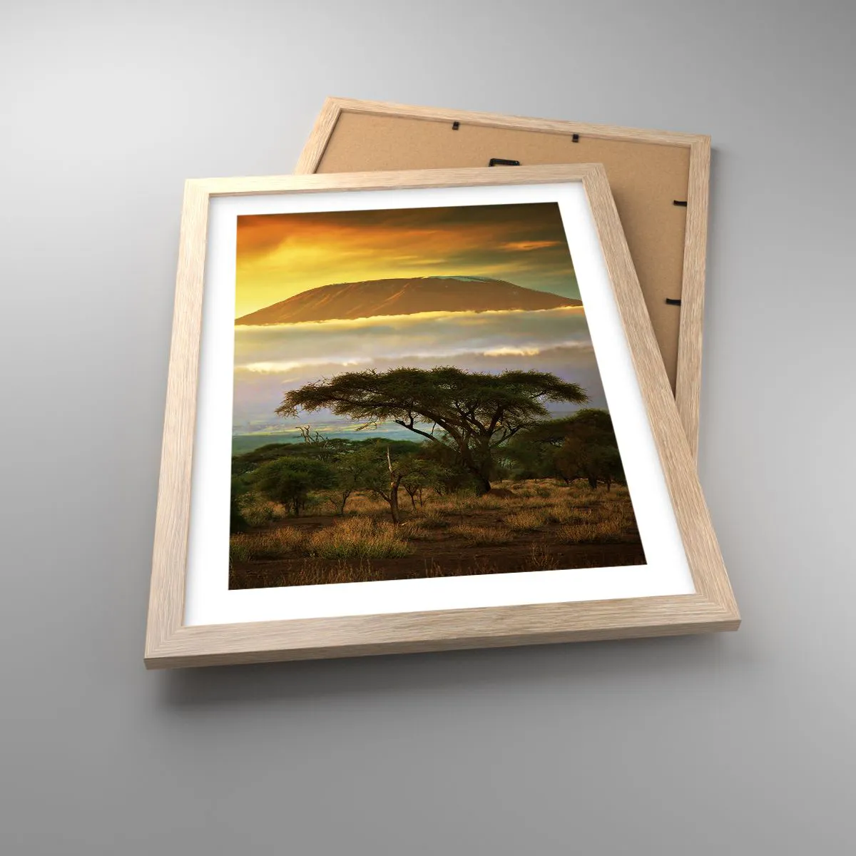 Plakat i ramme af lyst egetræ - En rejsendes drøm - 30x40 cm