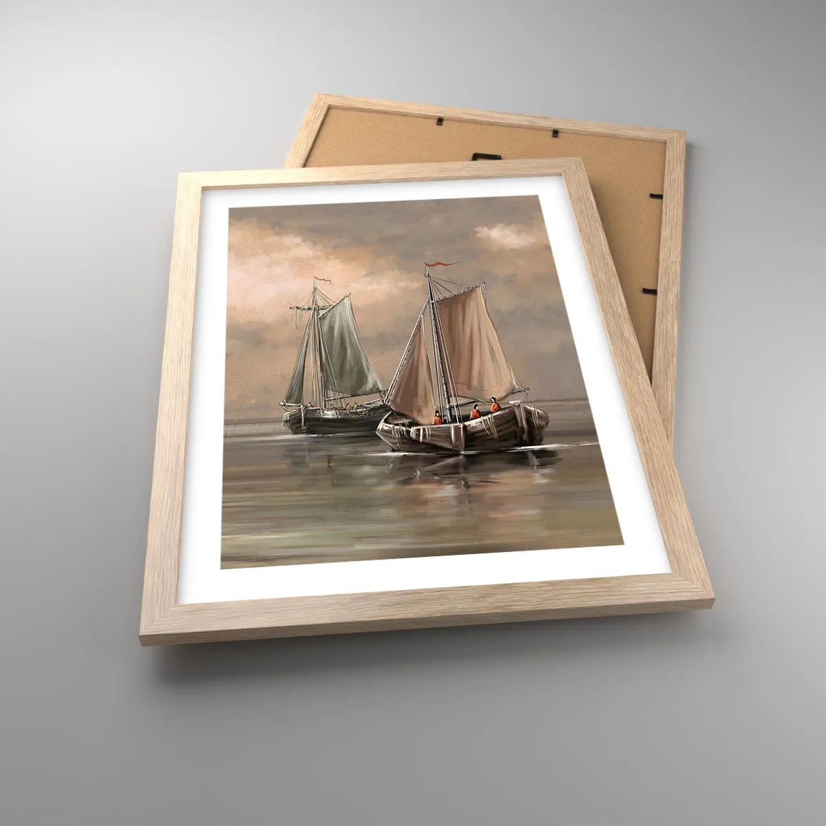 Affiche dans un chêne clair - Poster - Le retour des marins - 30x40 cm