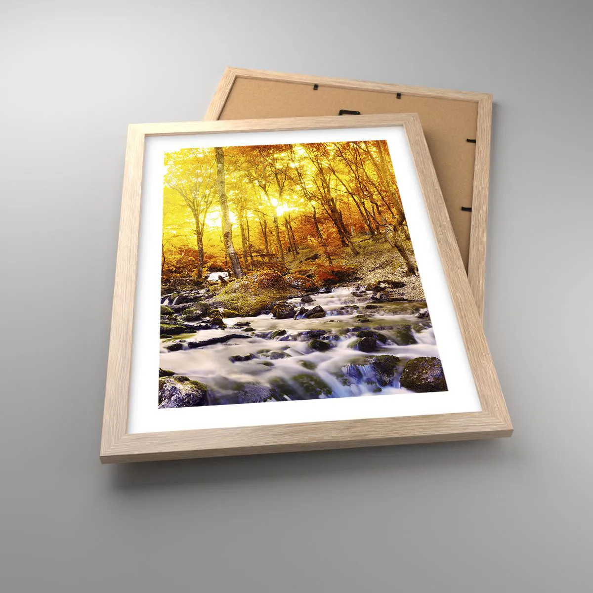 Poszter világos tölgy keretben - Kövek aranyba és platinába - 30x40 cm