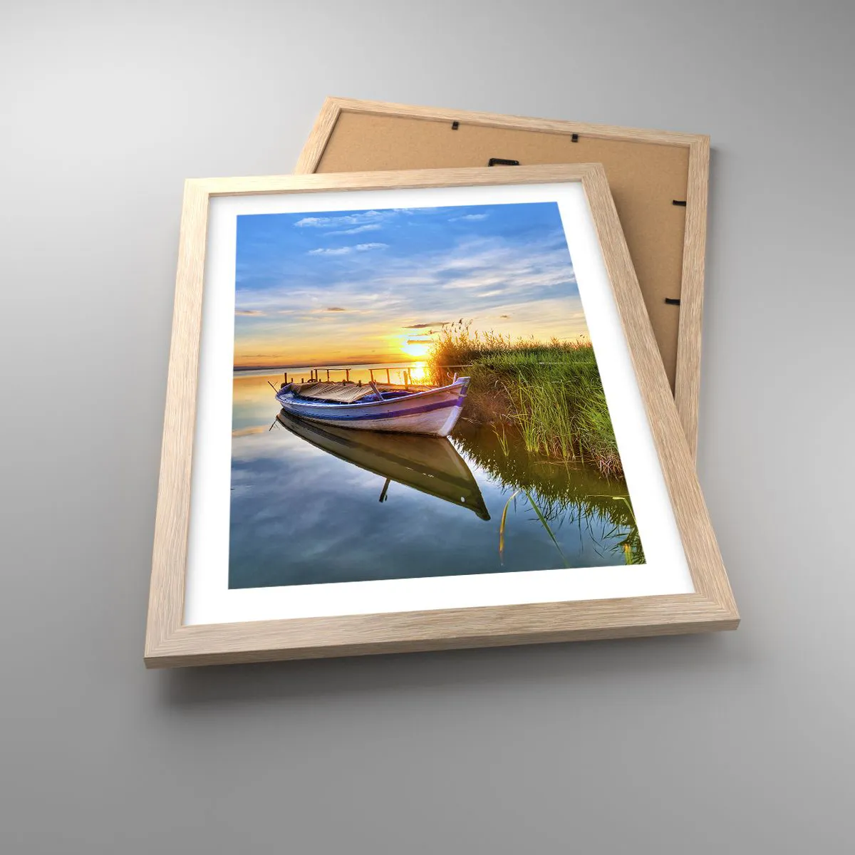 Plakat i ramme af lyst egetræ - Bugt med opfyldte drømme - 30x40 cm