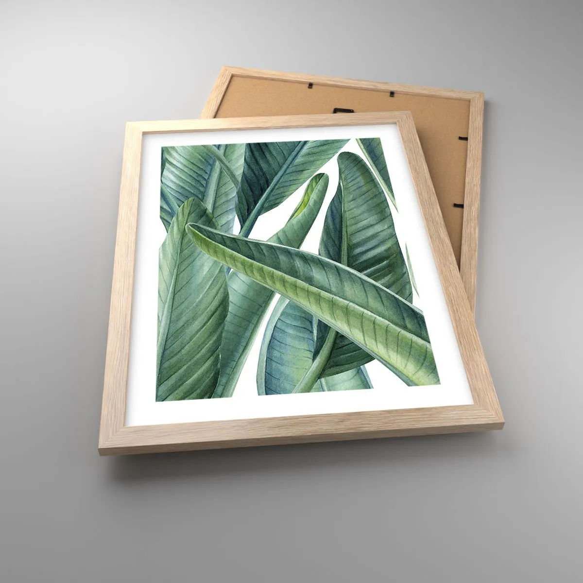 Poszter világos tölgy keretben - Zöld önmagában - 30x40 cm