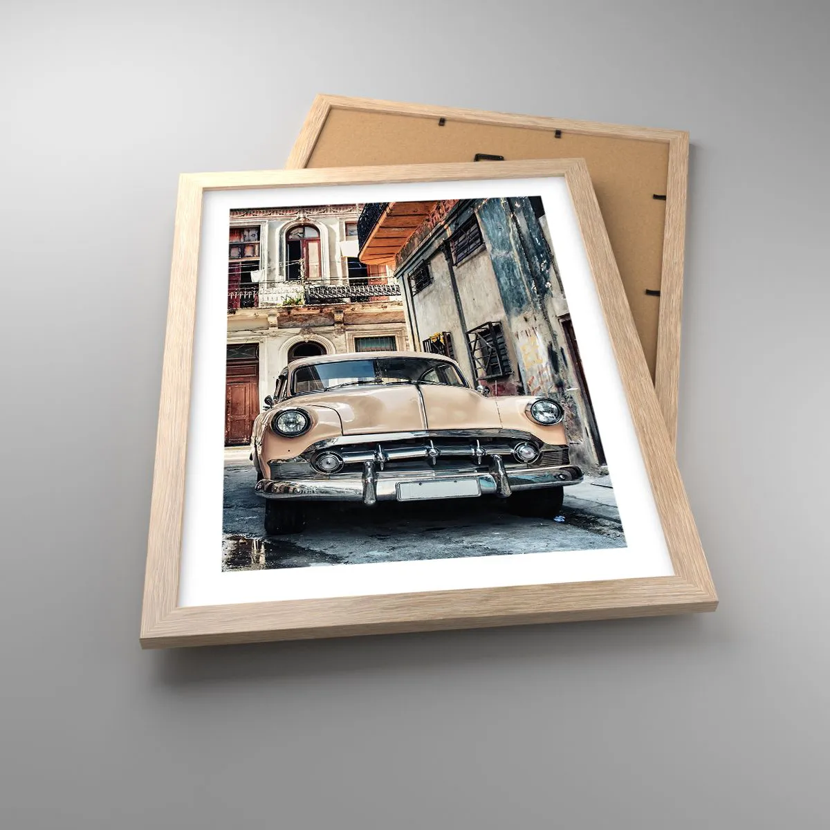 Pôster com moldura de carvalho claro - Siesta em Havana - 30x40 cm
