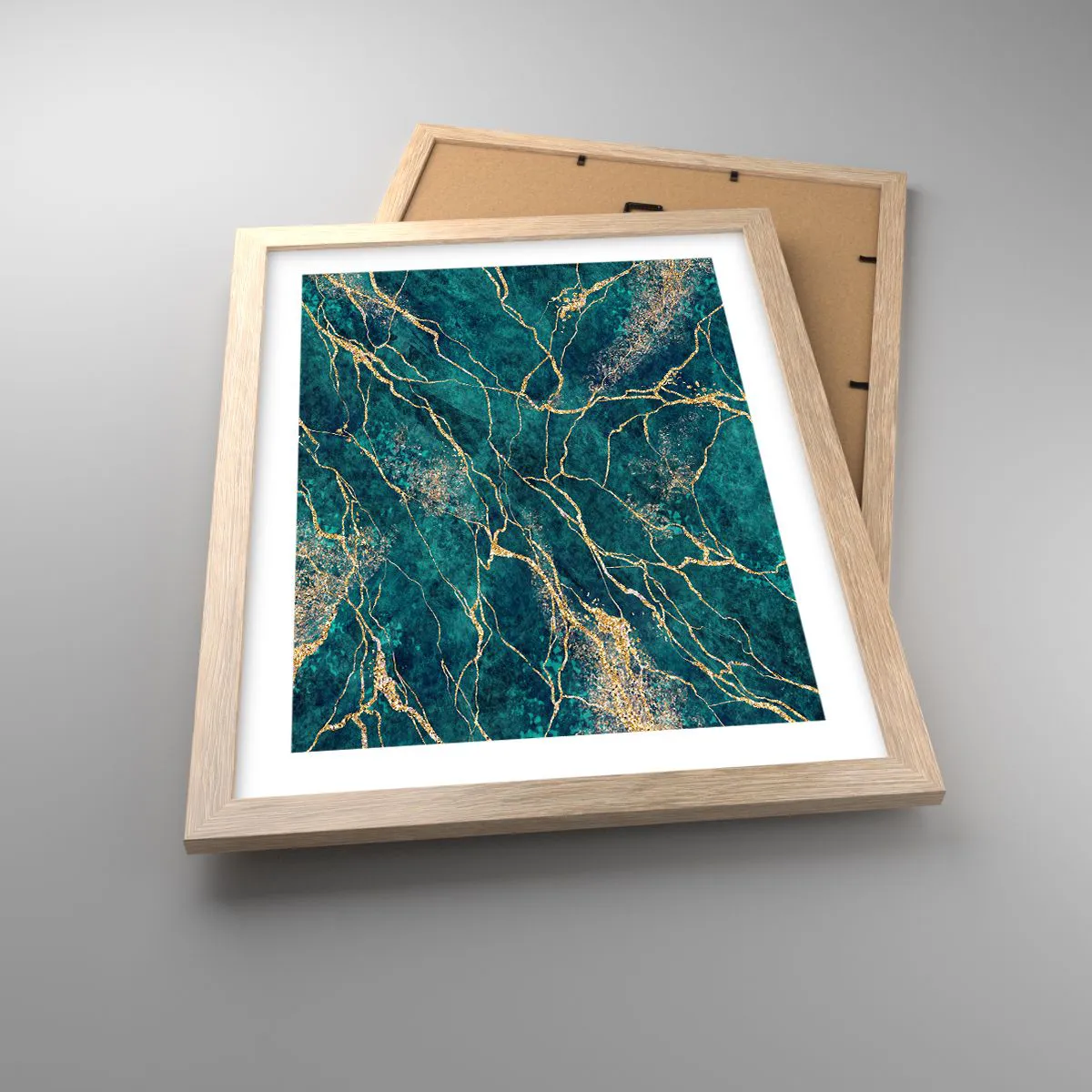 Pôster com moldura de carvalho claro - Veia dourada - 30x40 cm