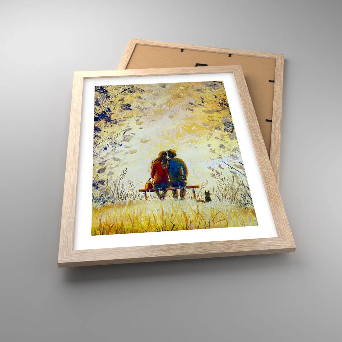 Plakat i ramme af lyst egetræ - Et magisk øjeblik - 30x40 cm