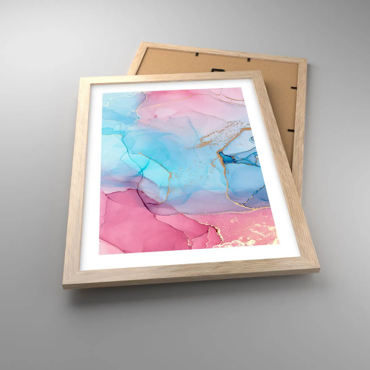 Plakat i ramme af lyst egetræ - Møde og gennemtrængning - 30x40 cm