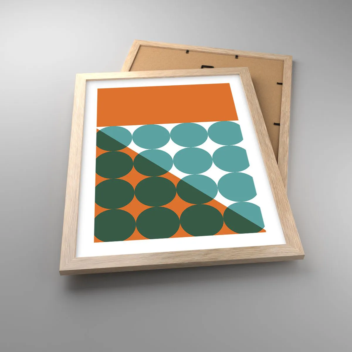 Plakat i ramme af lyst egetræ - Op og over - 30x40 cm