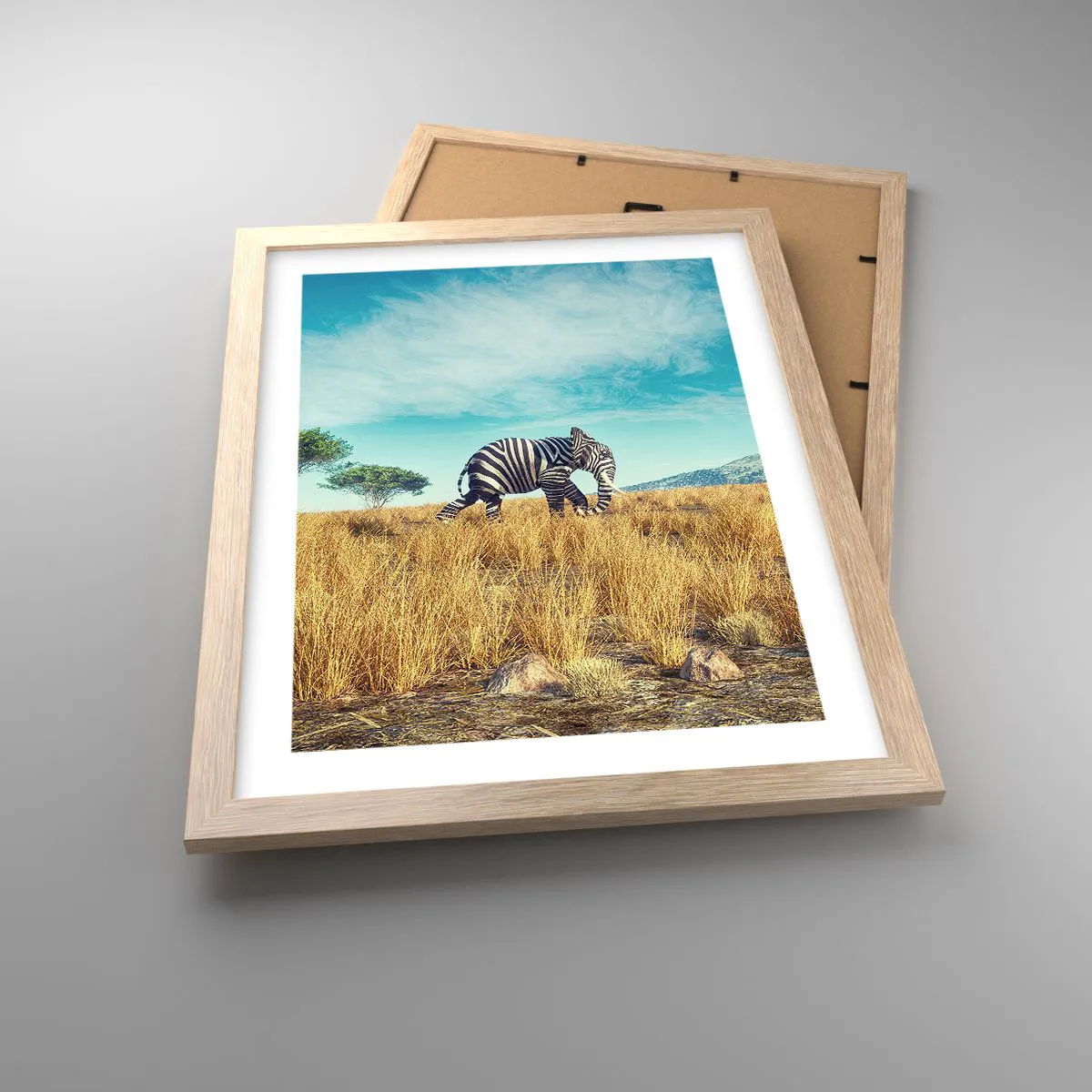 Affiche dans un chêne clair - Poster - Le gris n'est déjà plus à la mode - 30x40 cm