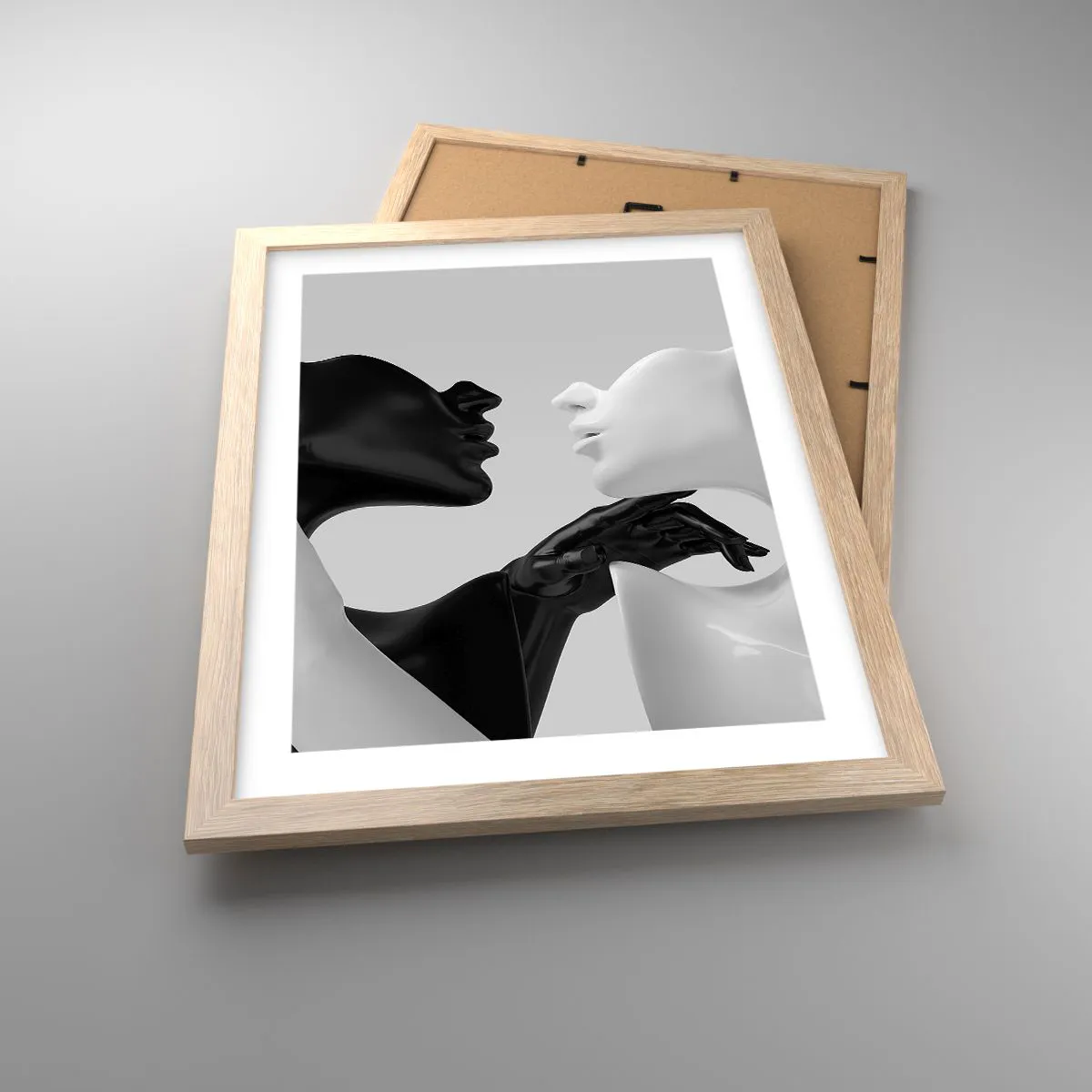 Plakát v rámu světlý dub - Přitažlivost – touha - 30x40 cm