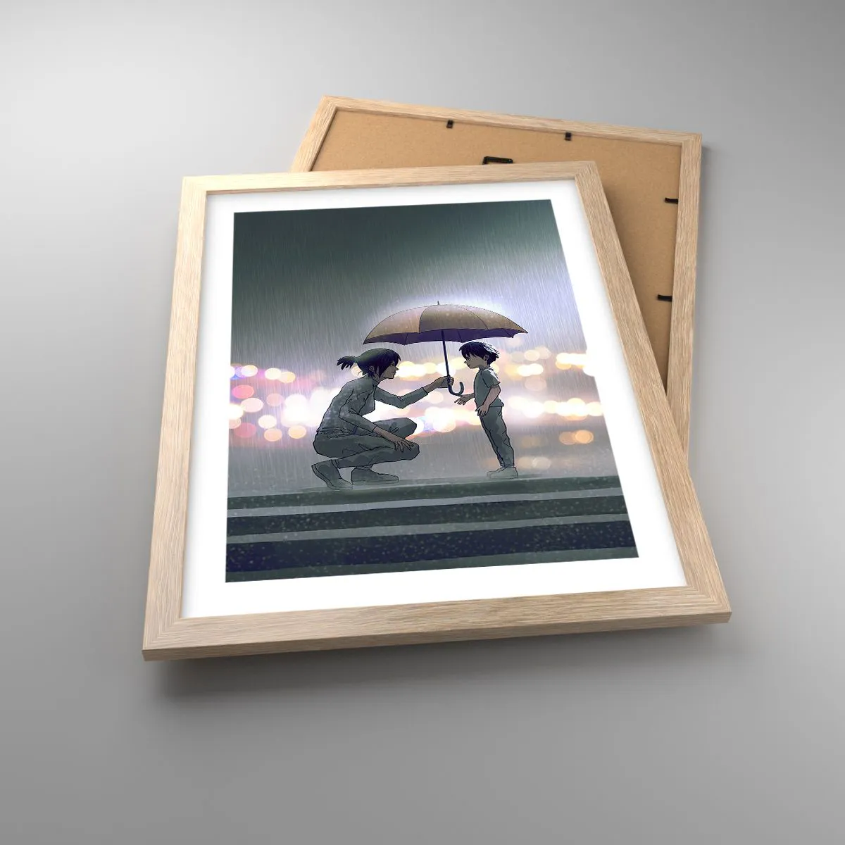 Poster in light oak frame - And Everything Is All Right - 30x40 cm