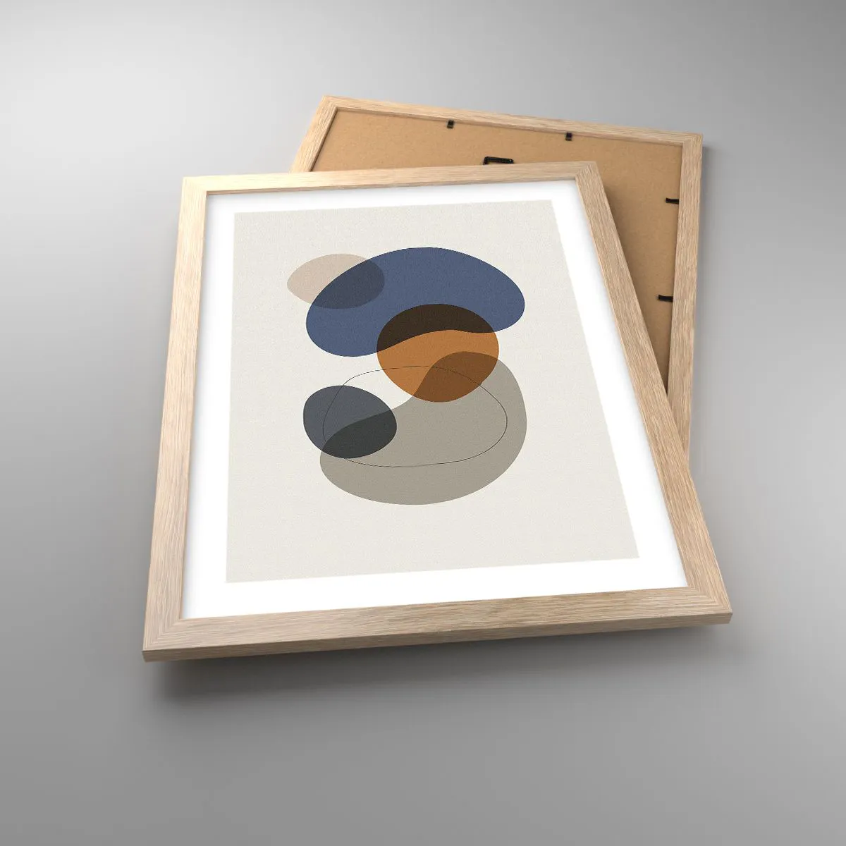 Poster in light oak frame - Drops of Colours - 30x40 cm