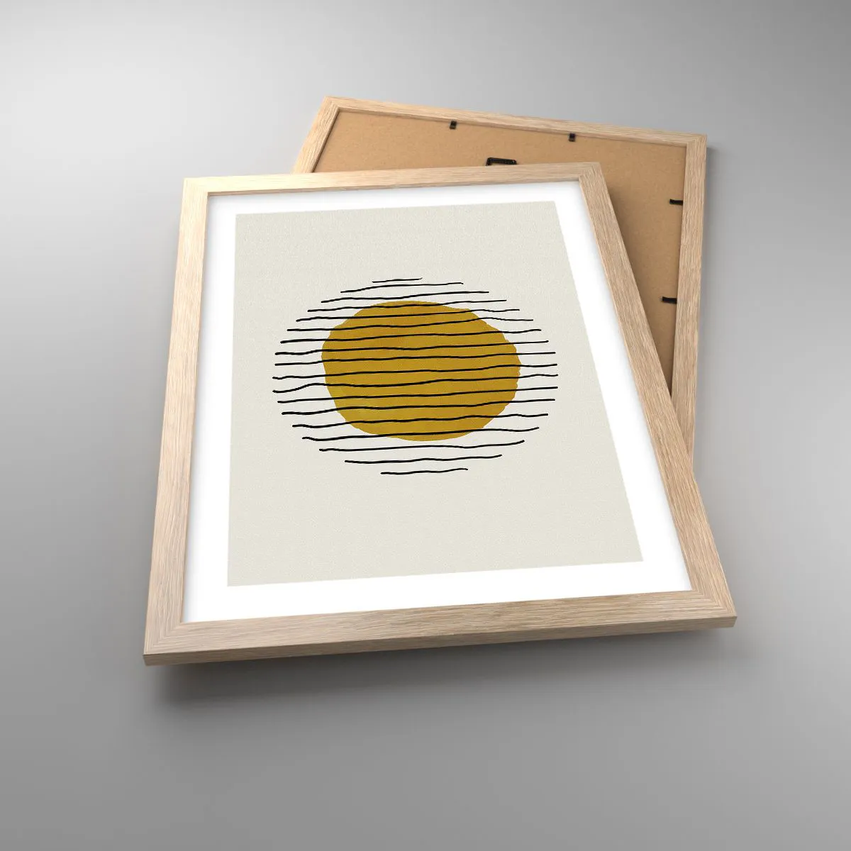 Pôster com moldura de carvalho claro - Abstração a tremer com o calor - 30x40 cm