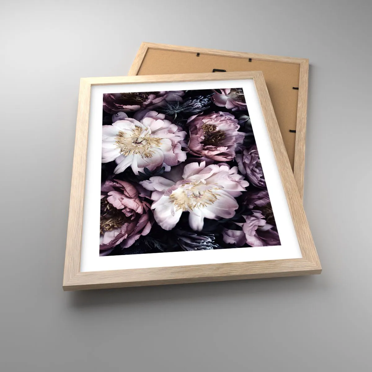 Affiche dans un chêne clair - Poster - Bouquet à l'ancienne - 30x40 cm