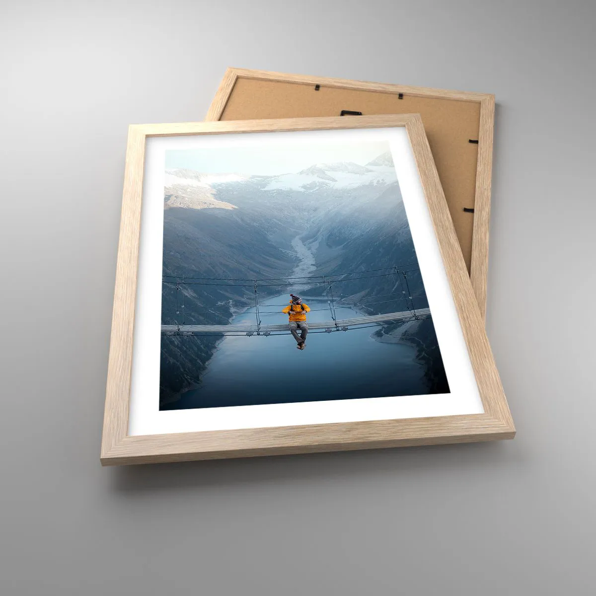 Pôster com moldura de carvalho claro - Encantado com a paisagem - 30x40 cm