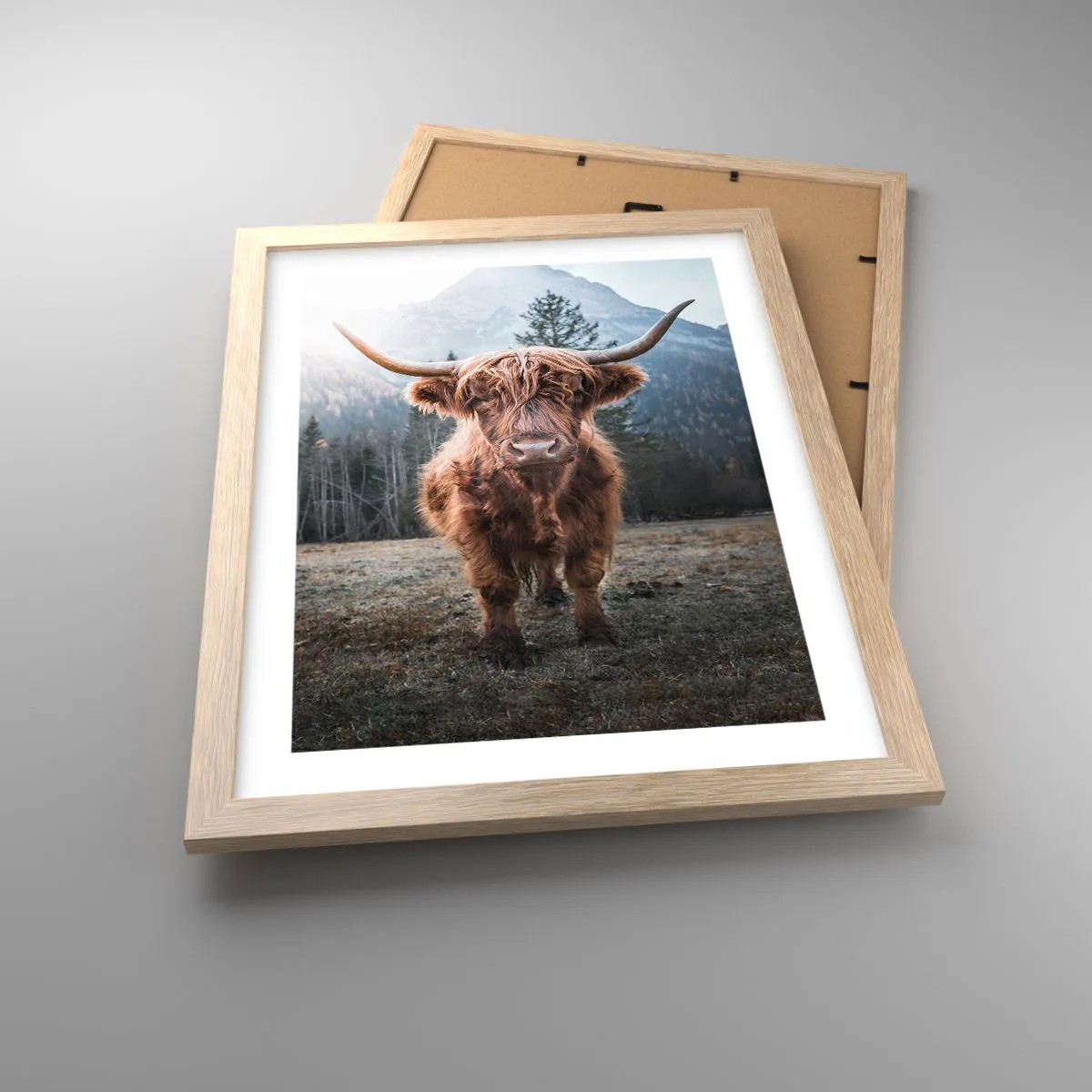 Poster in light oak frame - Greeting from Mountain Meadow - 30x40 cm