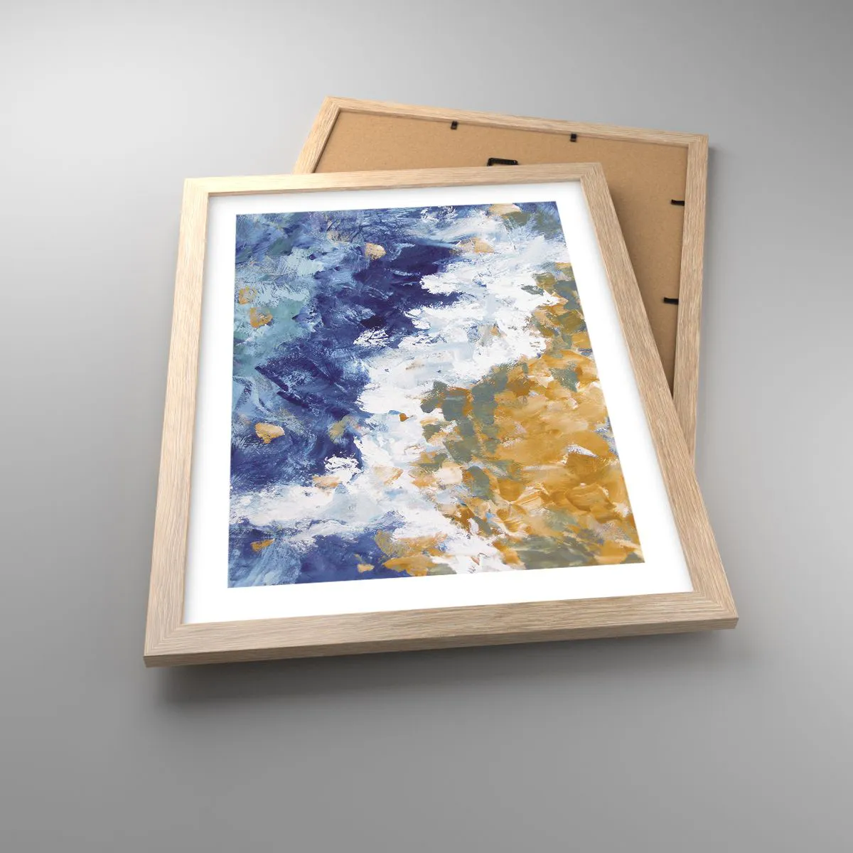 Plakat i ramme af lyst egetræ - Elementernes dans - 30x40 cm