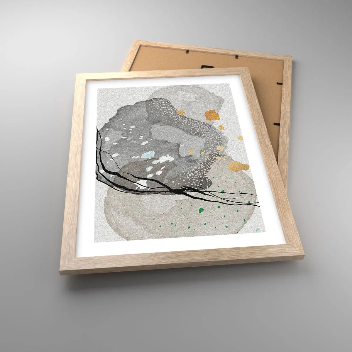 Plakát v rámu světlý dub - Organická kompozice - 30x40 cm