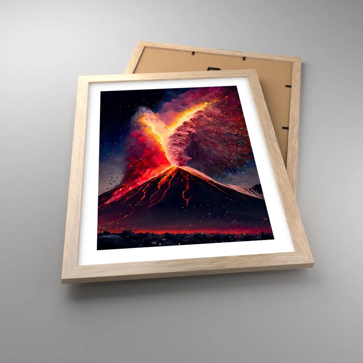 Poster in einem Rahmen aus heller Eiche - Schönheit und Horror - 30x40 cm