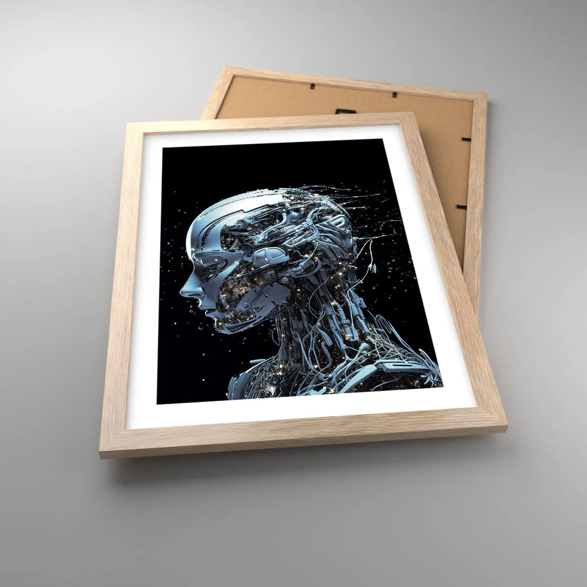 Plakat w ramie jasny dąb - Technologia jest kobietą - 30x40 cm