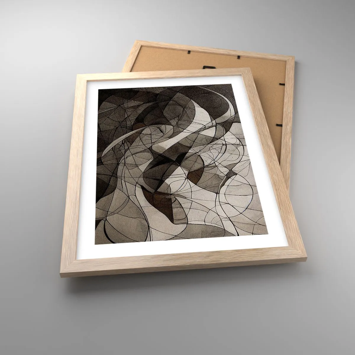 Plagát v ráme zo svetlého duba - Obeh farieb Zeme - 30x40 cm