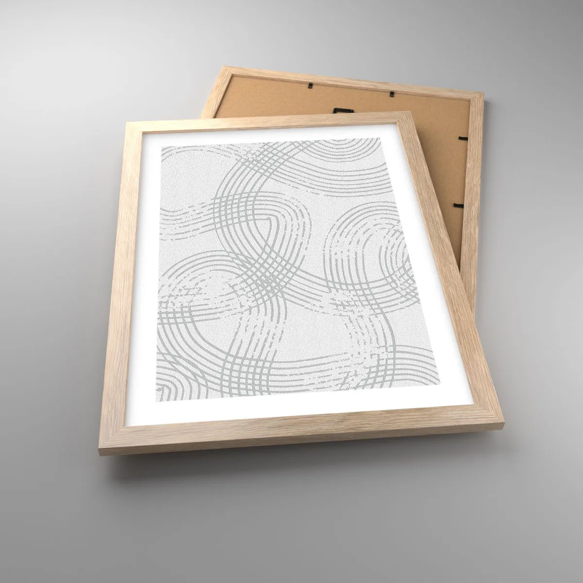 Poster in light oak frame - No Straight Line - 30x40 cm