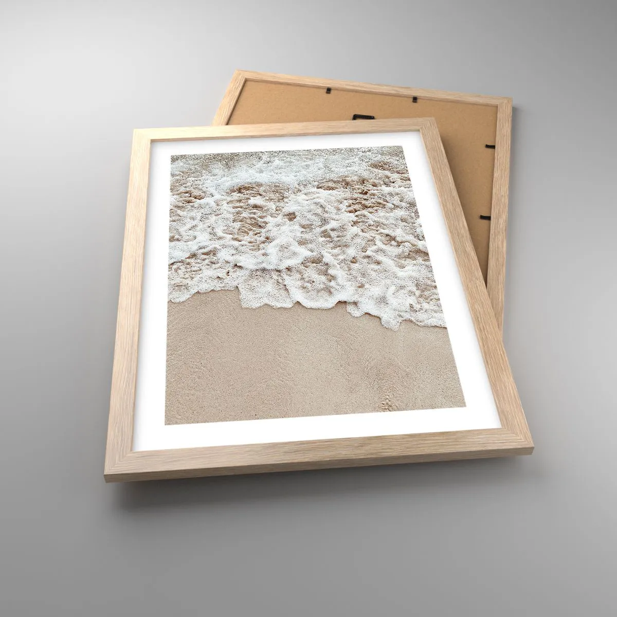 Plakat i ramme af lyst egetræ - Jeg er straks tilbage - 30x40 cm