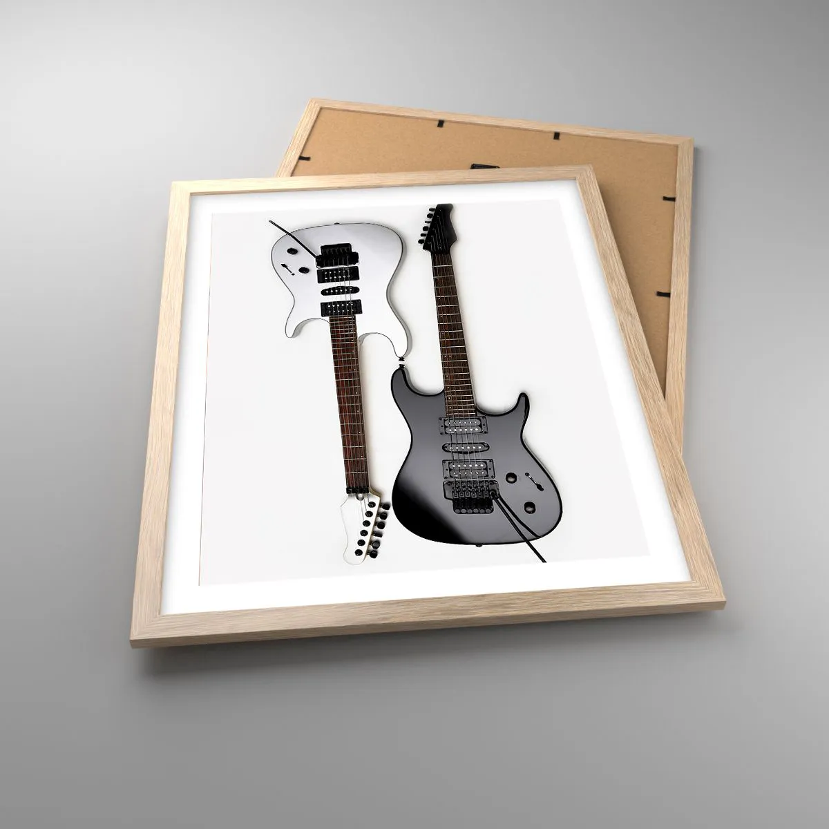 Plakat i ramme af lyst egetræ - Harmoni af former - 40x50 cm