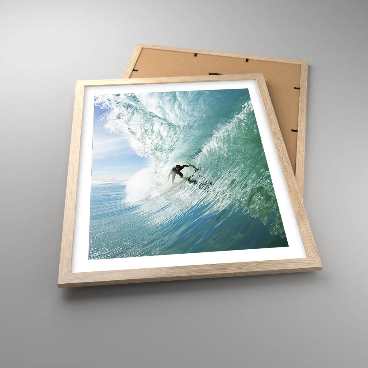 Poszter világos tölgy keretben - Mindig a hullámon - 40x50 cm