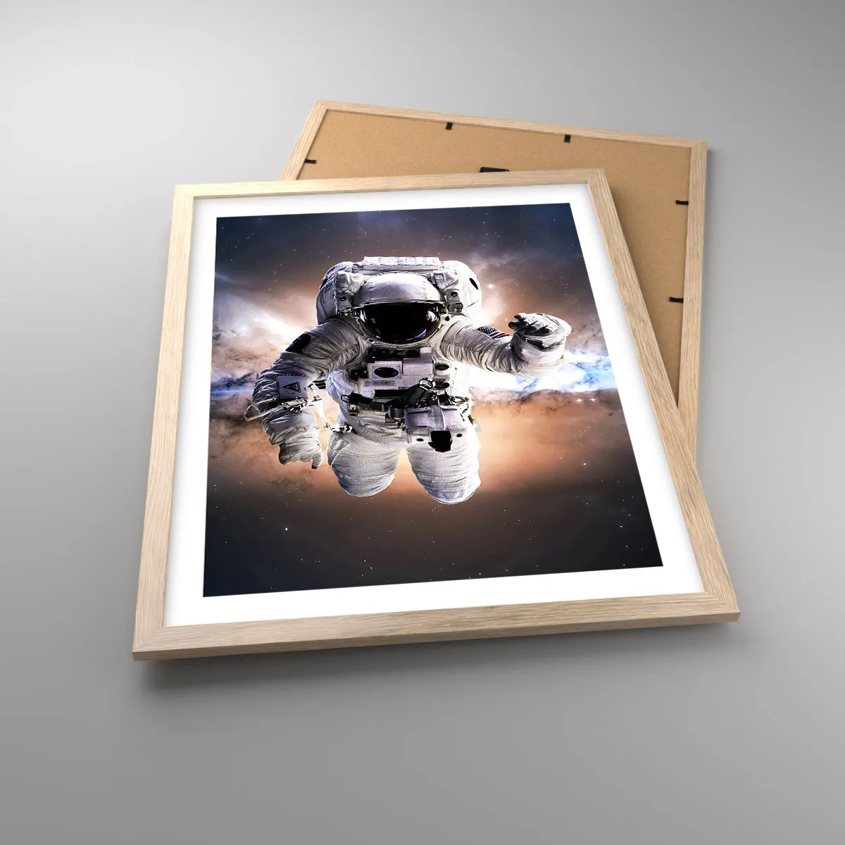 Poster in cornice rovere chiaro - Saluti dal cosmo - 40x50 cm