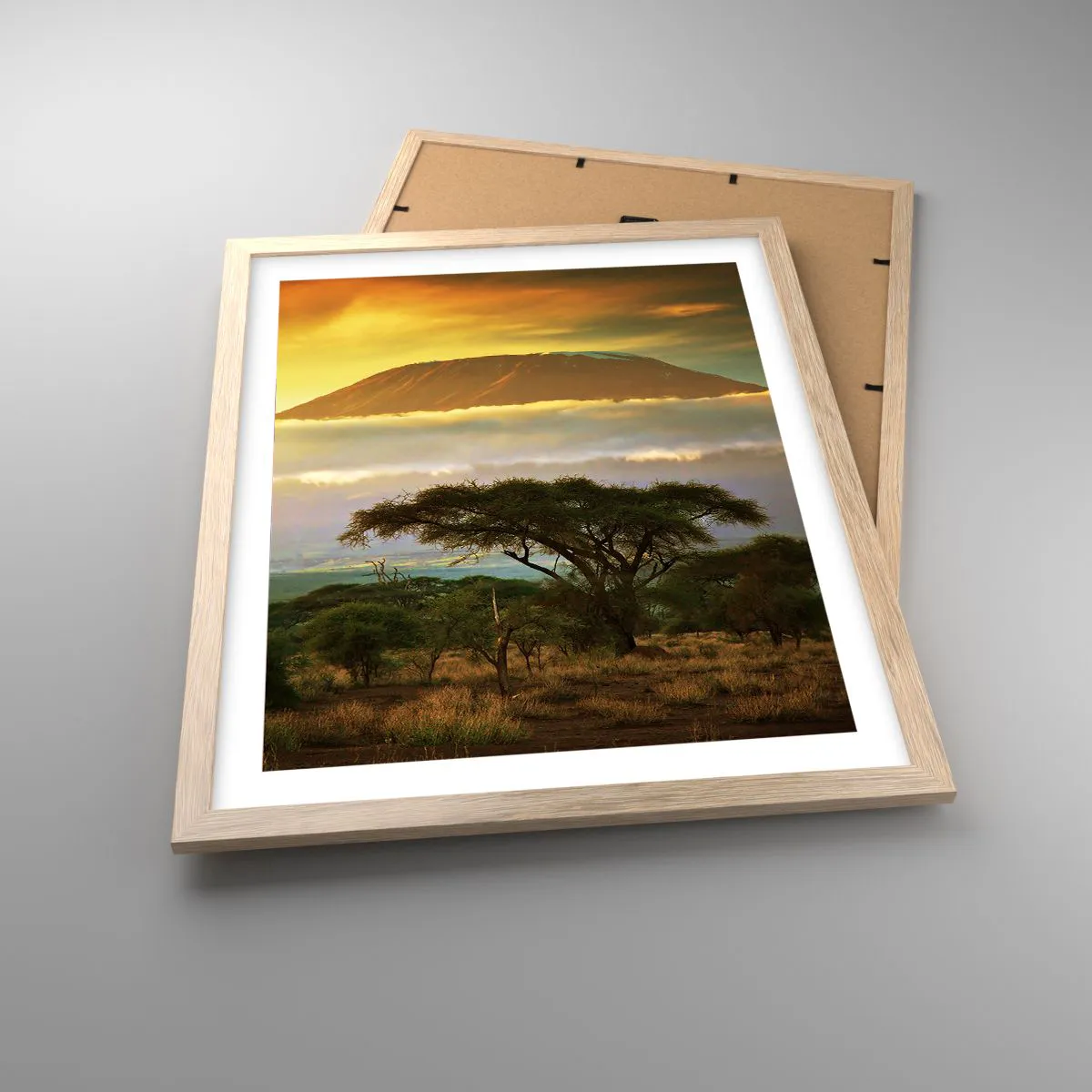 Plakat i ramme af lyst egetræ - En rejsendes drøm - 40x50 cm