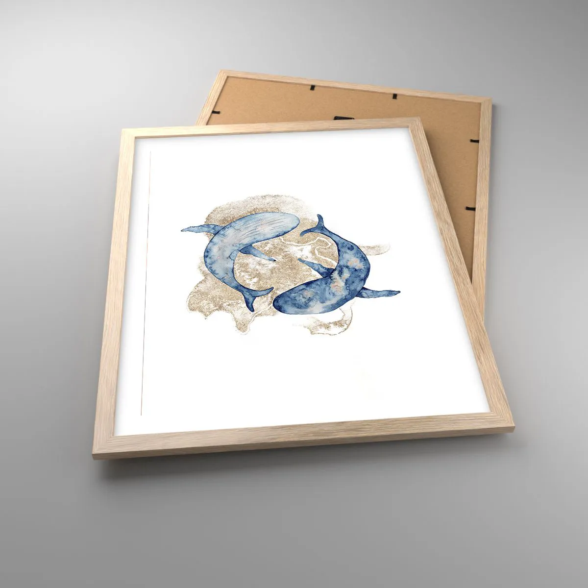 Pôster com moldura de carvalho claro - Amizade ou amor? - 40x50 cm