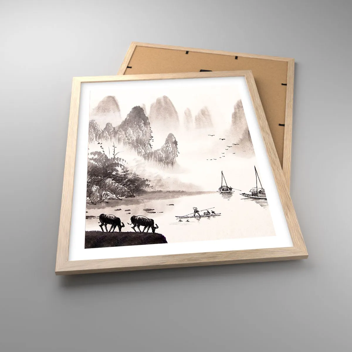 Affiche dans un chêne clair - Poster - Le quotidien exotique de l'Orient - 40x50 cm