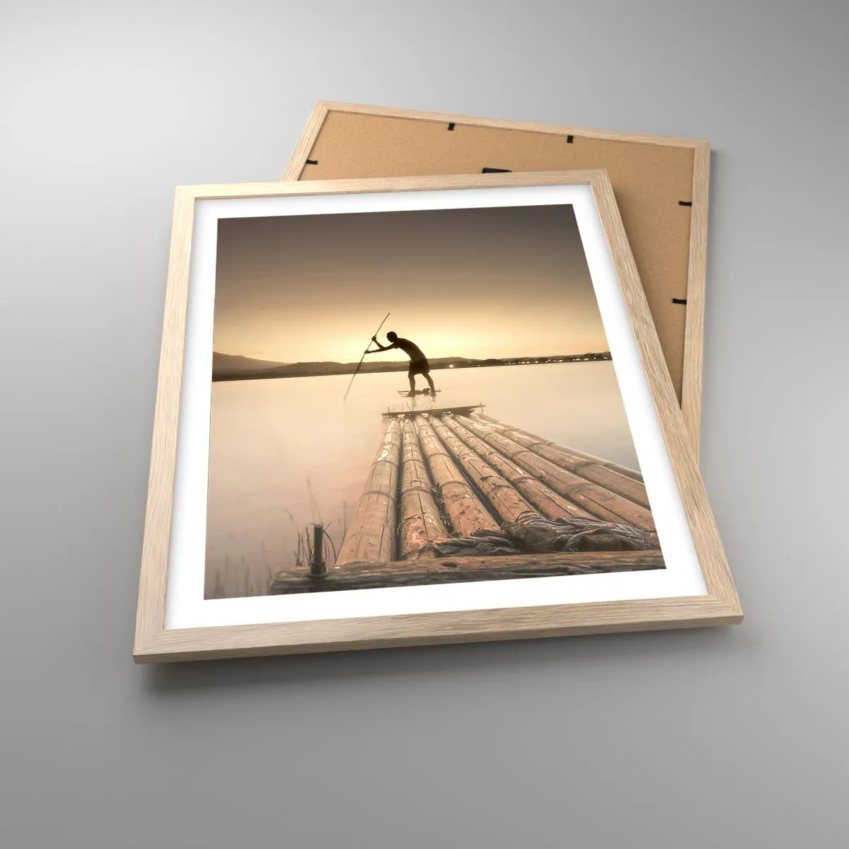 Plakat i ramme af lyst egetræ - Før du hviler - 40x50 cm