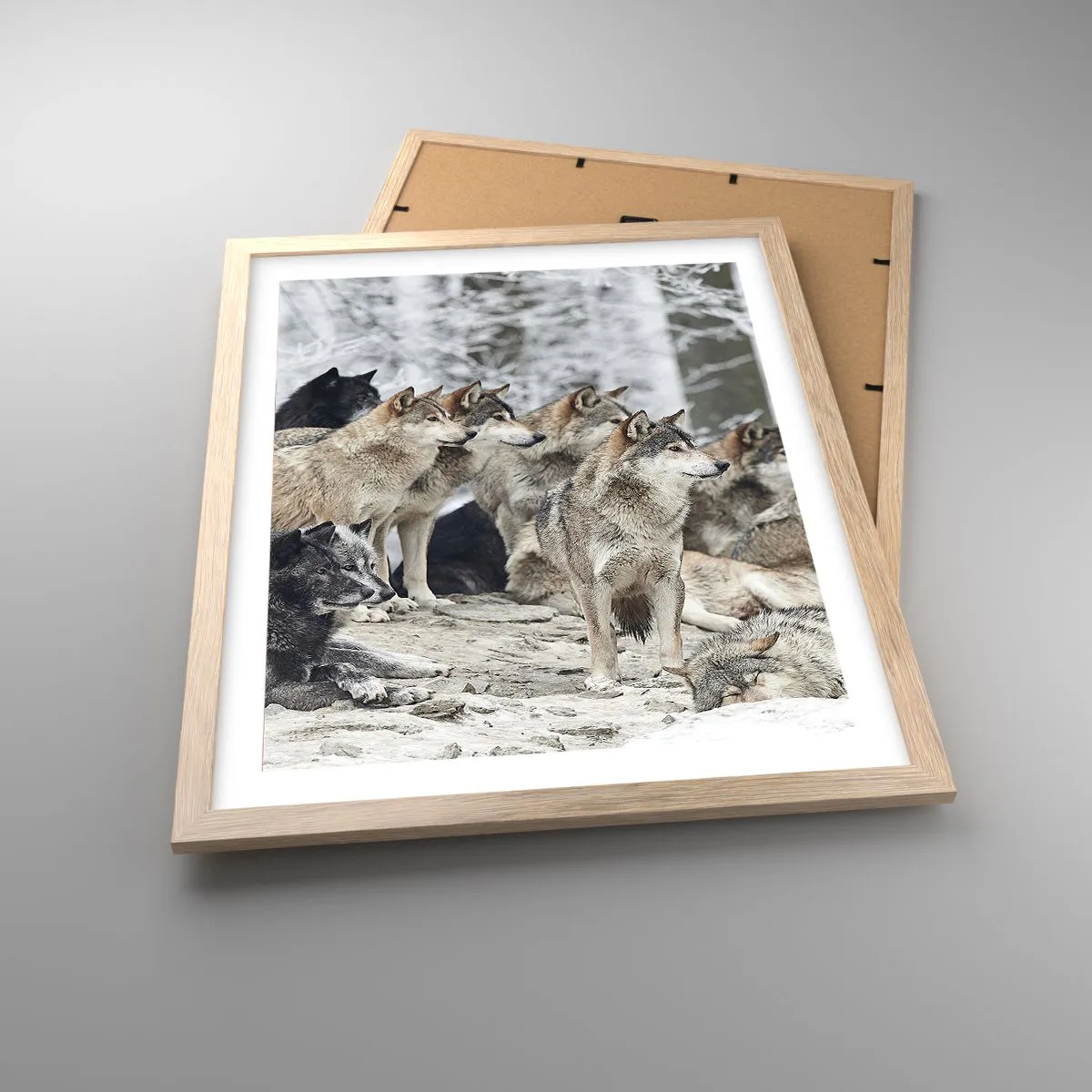 Poszter világos tölgy keretben - Család és barátok - 40x50 cm