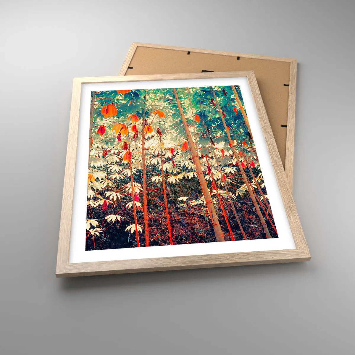 Pôster com moldura de carvalho claro - A vida secreta das folhas - 40x50 cm