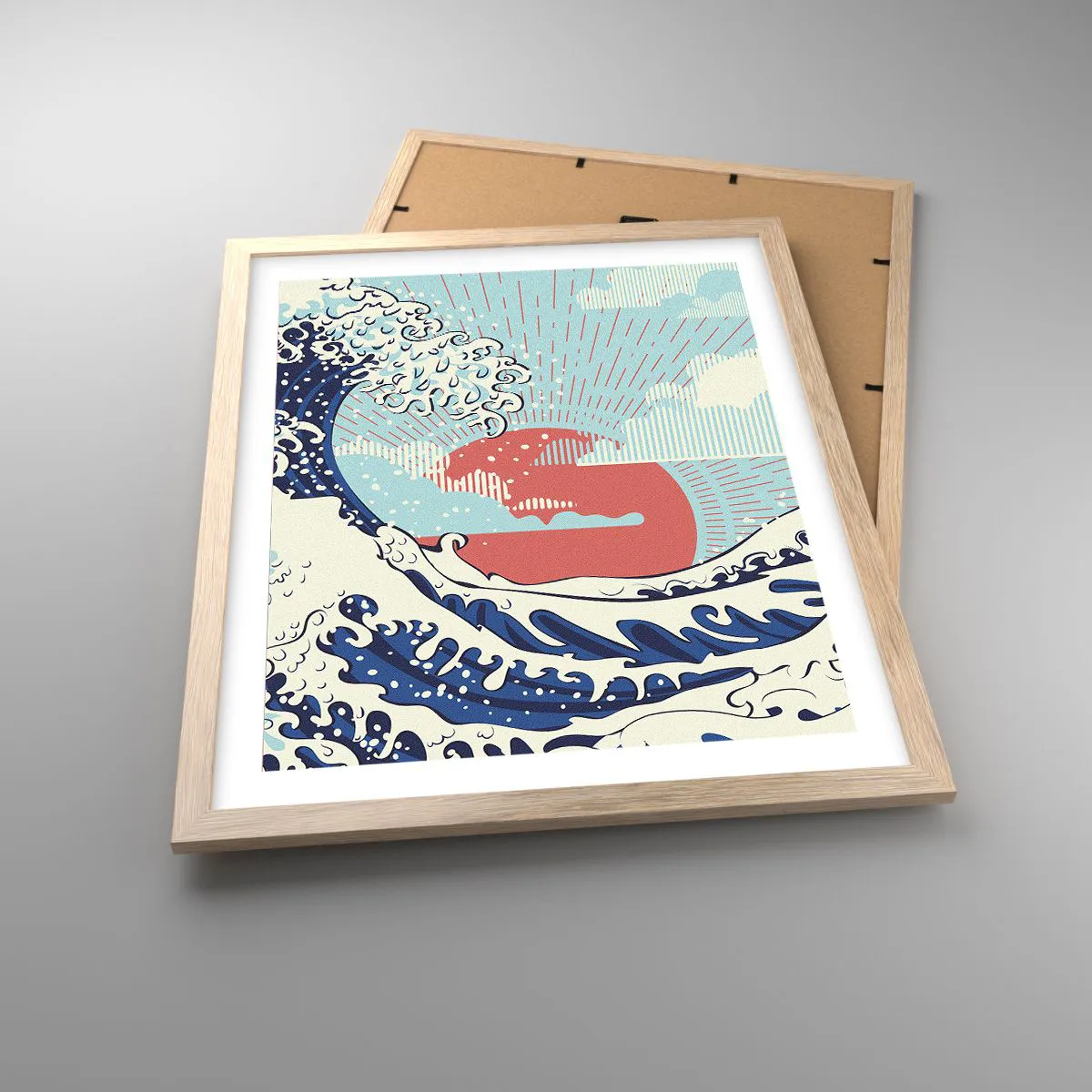 Poszter világos tölgy keretben - Japán inspirációból - 40x50 cm