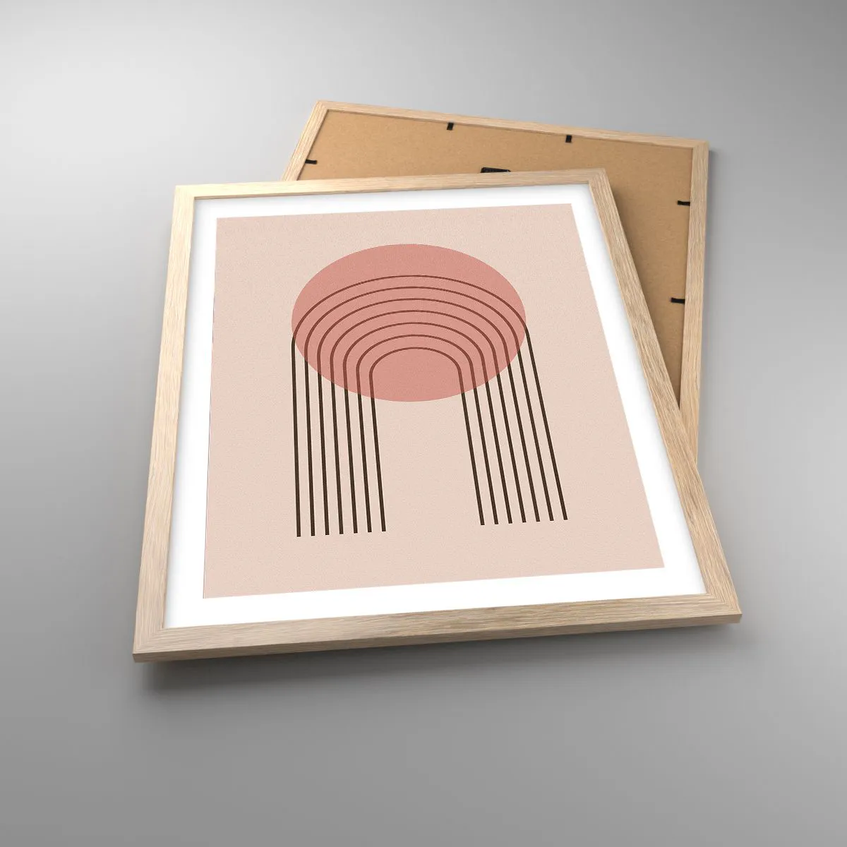 Plakat i ramme af lyst egetræ - Uimodståelig tiltrækningskraft - 40x50 cm