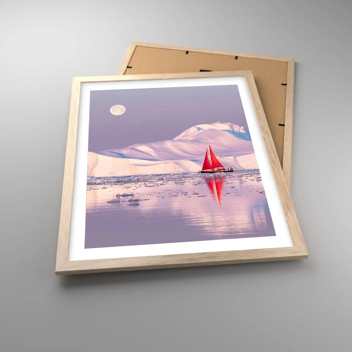 Plakat w ramie jasny dąb - Żar żagla, chłód lodu - 40x50 cm